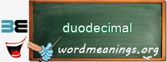 WordMeaning blackboard for duodecimal